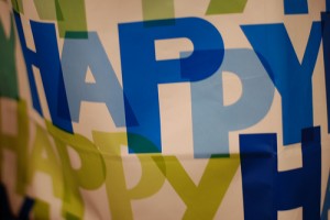 Banner with Happy text
