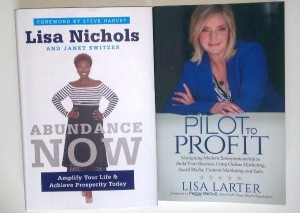 "Abundance Now" and "Pilot to Profit" book covers