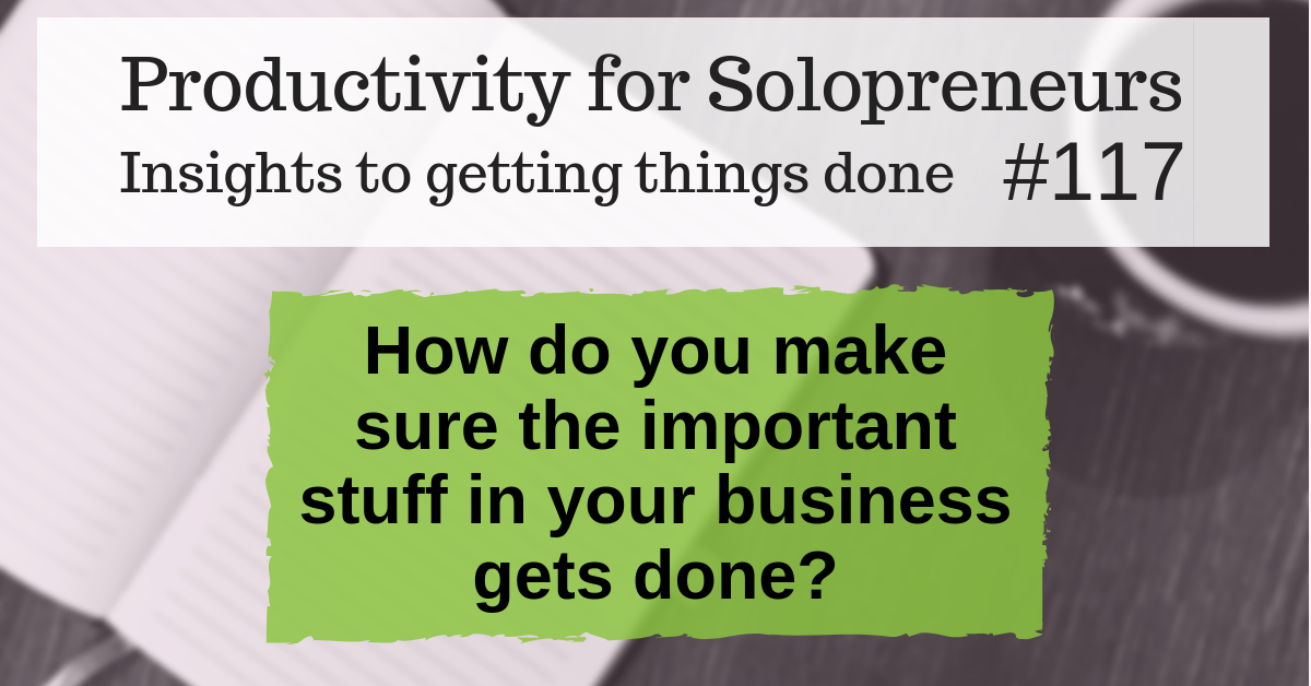 Productivity for Solopreneurs: Insights to getting things done #117 / How do you make sure the important stuff in your business gets done?