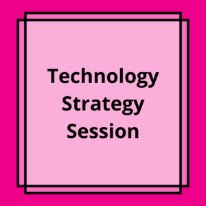 Technology Strategy Session (text on pink background)